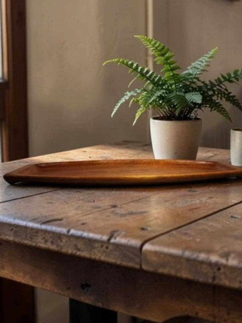 Sculpted Wood Tray Haitian Taverneau Wood 18"x7" MCM Arthur Umanoff? Beautiful